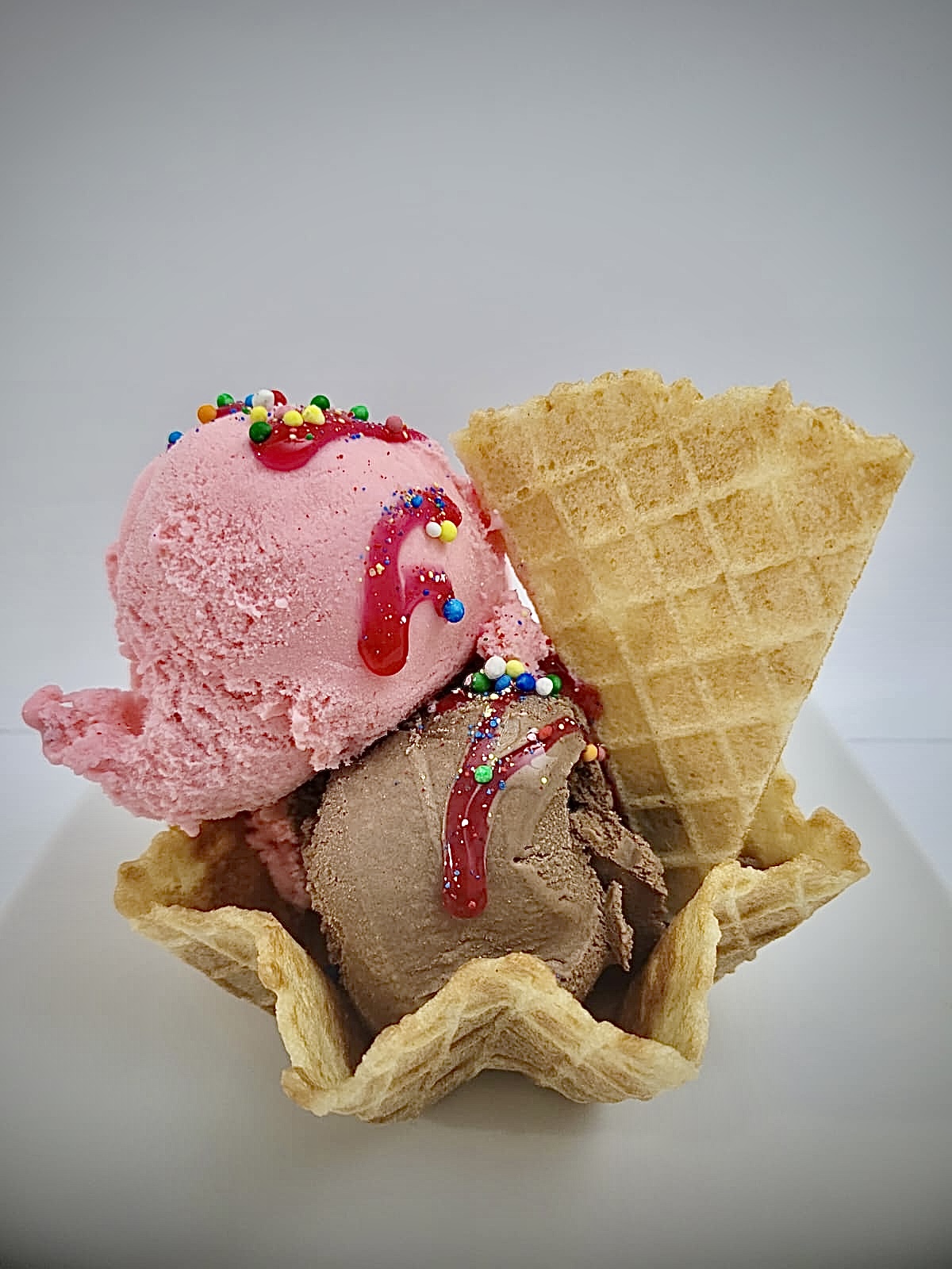 Postre estrella de dos sabores con chispitas